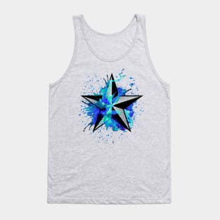 Nautical Splash Star - Blue/ Green Tank Top